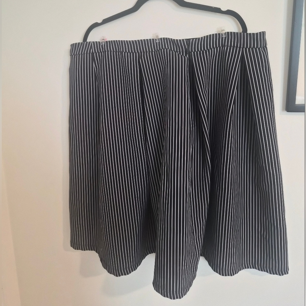 Navy and White Pinstripe Women's Skirt